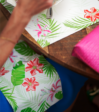 Tropical Lily designed napkin and placemat